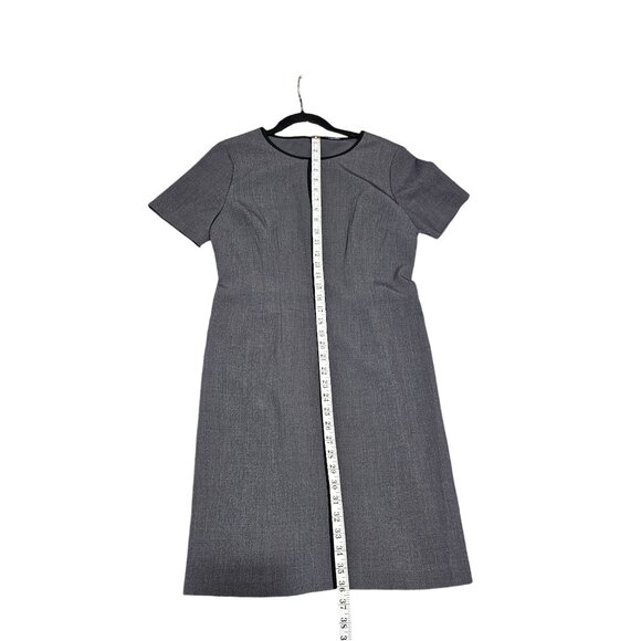Elie Tahari Gray Sheath Dress Womens Size 8 Short Sleeve Polyester Blend Back Zi - Picture 10 of 12